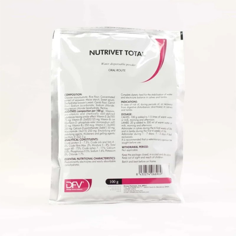 Nutrivet Total 100g – Antidiarreico Ganadero | Grupo Señaris