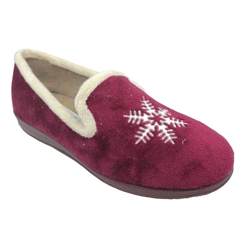 Zapatilla de Casa Cerrada Burdeos Copo de Nieve | Grupo Señaris