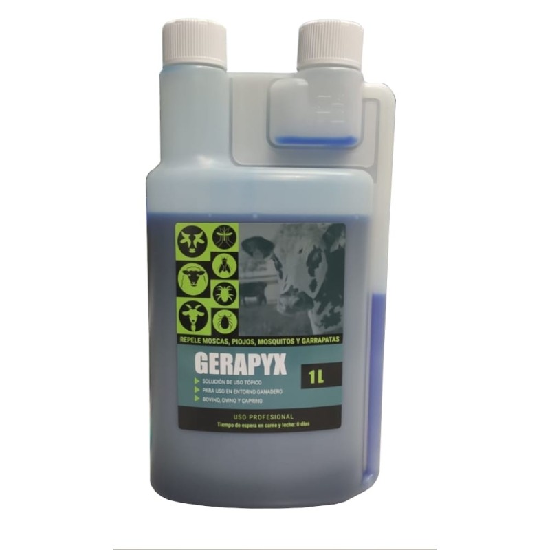 GERAPYX POUR ON REPELENTE MOSCAS PARA VACAS,CABALLOS,PERROS,ETC