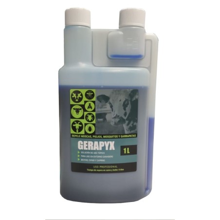 GERAPYX POUR ON REPELENTE MOSCAS PARA VACAS,CABALLOS,PERROS,ETC