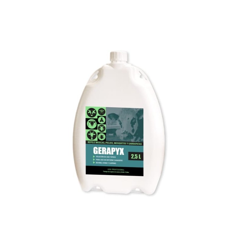 GERAPYX POUR ON REPELENTE MOSCAS PARA VACAS,CABALLOS,PERROS,ETC