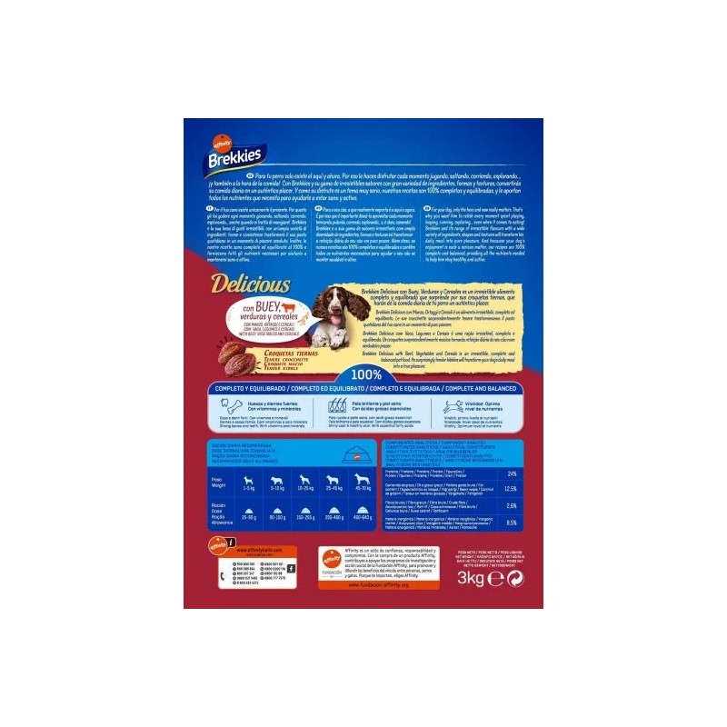 Brekkies Delicious Carne y Verduras 3 kg | Pienso Perros Señaris
